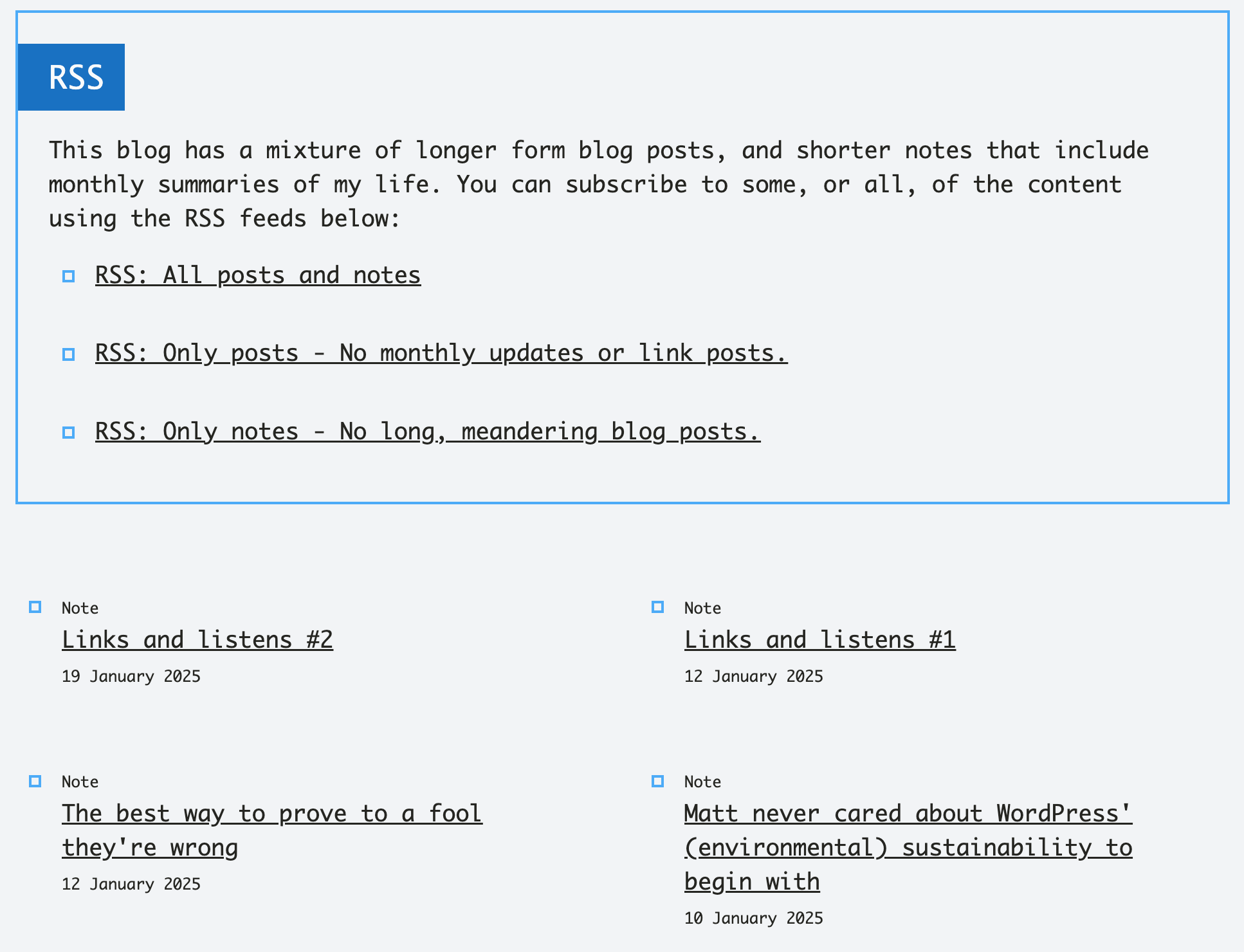 A screenshot of the writing page of this website showing no filters on the page.
