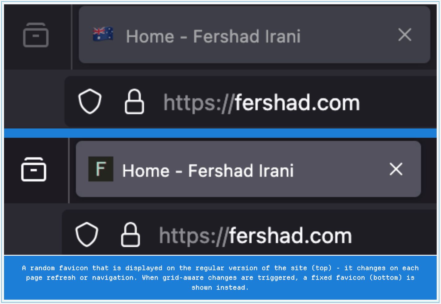 A screenshot showing two images stacked on each other being used to show a comparison in the grid-aware version of this blog post.